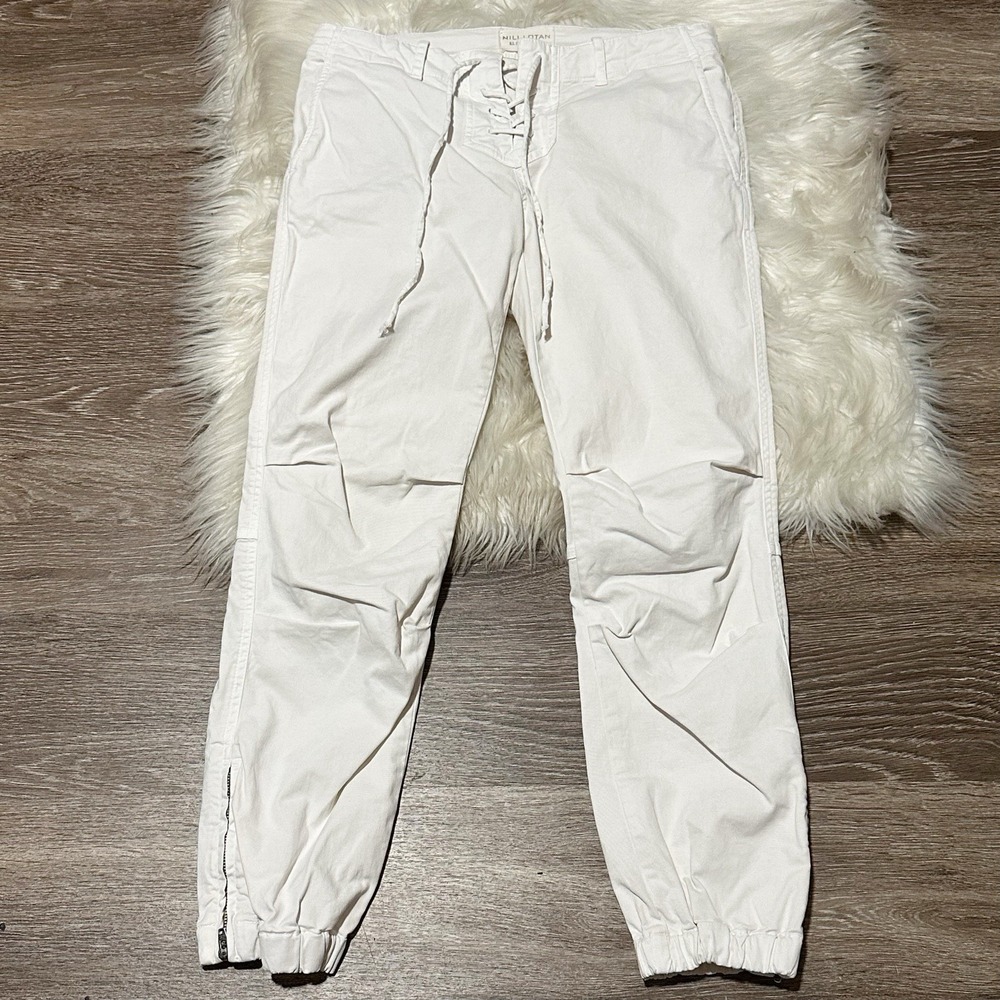 Nili Lotan White Lace Up Military Jogger Pants Gorpcore Utility Cargo Size 4